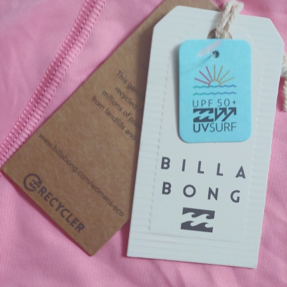 Billabong Pink Long Sleeve Rashguard NEW - Picture 7 of 7
